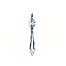 CrystalPlace 38mm Crystal U-drop Icicle Prisms-w/ 14mm Octagon Crystal (Clear) Made with Magnificent Crystal