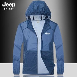 JEEP 지프 남성 초경량 바람막이 자외선차단 자켓 아웃도어상의 [다크블루(SF1873)] JEEP Men's Ultra-Light Windbreaker UV Protection Jacket Outdoor Top [Dark Blue (SF1873)]