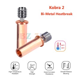BZ 3D Kobra 2 BiMetal Heatbreak,Upgrade Copper+Titanium Alloy All Metal Bi-Metal Heat Break for Kobra 2/Kobra 2 Max/Kobra 2 Neo/Kobra 2 Pro/Kobra 2 Plus 3D Printer Hotend.(2PCS)