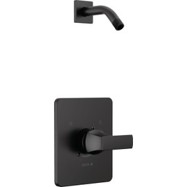 Delta Faucet Velum 14 Series Single-Function Black Shower Valve Trim Kit, Shower Handle, Delta Shower Trim Kit, Matte Black T14237-BLLHD (Shower Head and Valve Not Included)