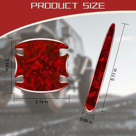 HZEL 8PCS Car Door Handle Protectors, Carbon Fiber Anti Scratch Auto Door Bowl Handle Protective Guard Sticker, Waterproof 3D Vehicle Accessories, Universal for SUV, Truck, Sedan (No Logo/Red)