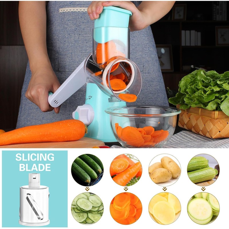 Cambom Rotary Cheese Grater Hand Crank Cheese Shredder for Fresh