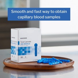 McKesson Twist Lancets, Sterile, 28 Gauge Needle, 1.8 mm, 100 Count, 1 Pack