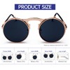 GYsnail Make the world clear Round Flip Up Sunglasses for