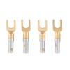 6 Pcs Gold Plated 4mm Banana U Fork Y Spade