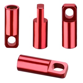 4 Pack Aluminum Presta Valve Caps for Bikes - Tubeless Valve Stem Covers with Valve Core Remover - Fits Presta French Valves on MTB, Road Bikes, Bicycles - Red