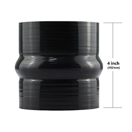 Ucreative Ucreative 4' Reinforced Silicone Straight Hump Coupler High Temperature 4-ply with T-Bolt Clamps Hose ID: 3.5" (89mm)