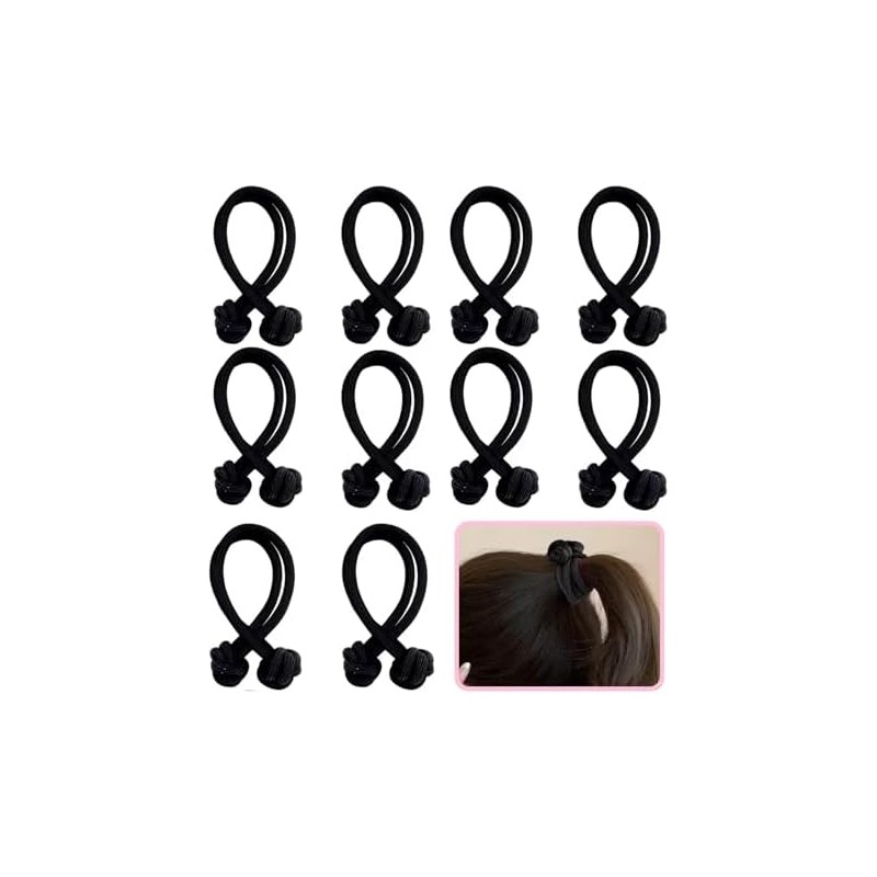 Docena De Liga De Nudo para Cabello, color Negro, Resistente,