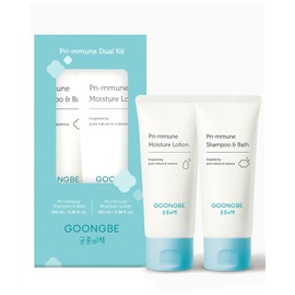 GOONGBE Pri-mmune Korean Baby Skincare Duo Set – 100ml Shampoo & Bath + 100ml Moisture Lotion, Hypoallergenic Infant Wash & Hydrating Lotion