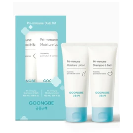 GOONGBE Pri-mmune Korean Baby Skincare Duo Set – 100ml Shampoo & Bath + 100ml Moisture Lotion, Hypoallergenic Infant Wash & Hydrating Lotion