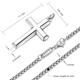 VIPV Cross Necklace for Men Gold Silver Black Stainless Steel Cross Pendant Necklace Gold Necklace Jewelry Crucifix Cross Nail Charms