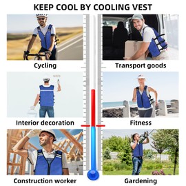 Cooling Vest for Men&Women, Reflective Ice Vest with 32 PCS Ice Packs, Cool Jacket for Hot Weather Summer Workout