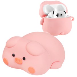 Coralogo for AirPods 4 Case with Keychain - Fashionable Stylish for Women Girls 3D Silicone Cute Pig Design Kawaii Girly Girlish Unique Funny for Air Pods 4th Generation 2024 Cover