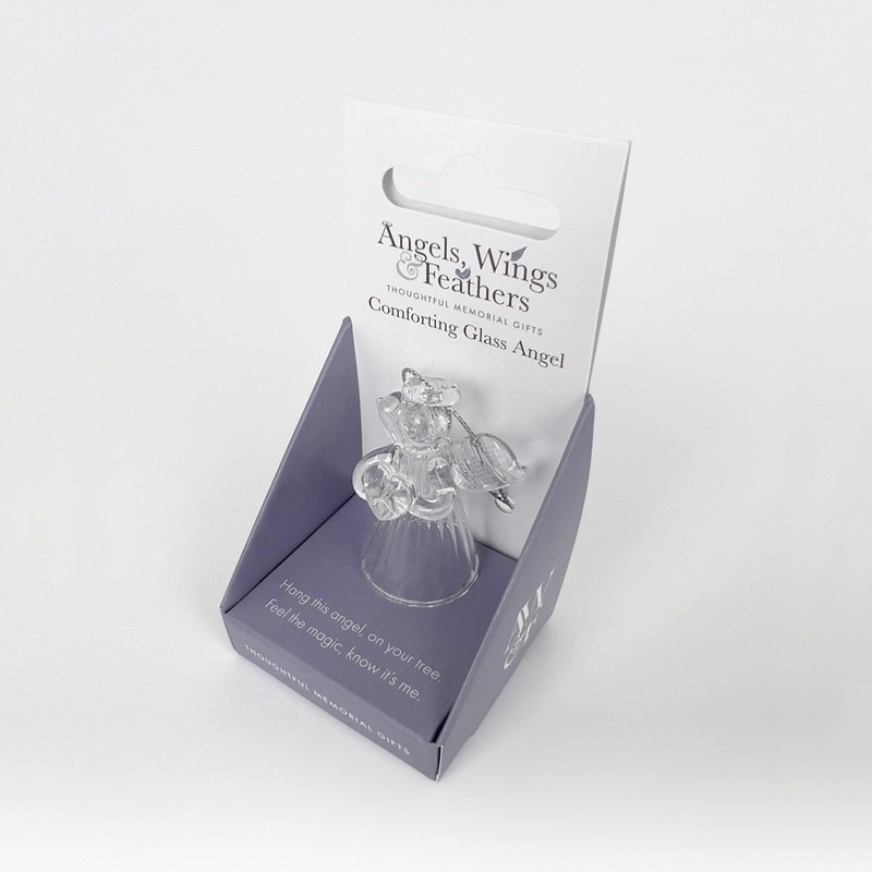 Glass Angel Hanging Ornament - 4.5cm High | Hanging Cord