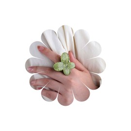 Inateannal Large Butterfly Rings Big Colorful Resin Rings Acrylic Chunky Wide Band Ring Green Statement Butterfly Glitter Ring Jewelry for Women