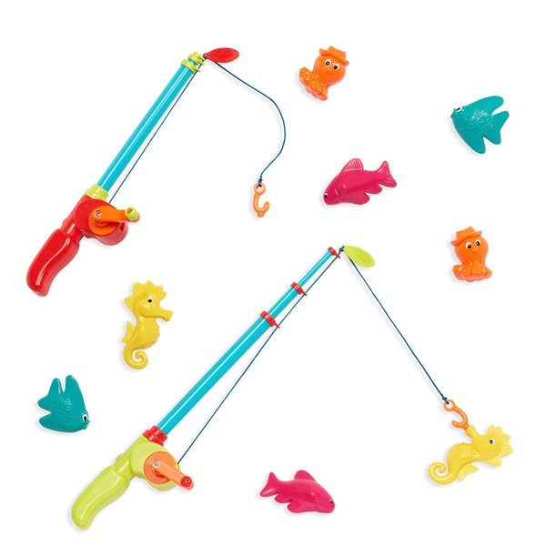 B. toys Magnetic Fishing Game Water, Children's Fishing Game 80 cm for Indoor and Outdoor Fishing Set with 2 Fishing and Fishing for Children from 3 Years, Bath Toy and Pool Toy (10 Pieces)