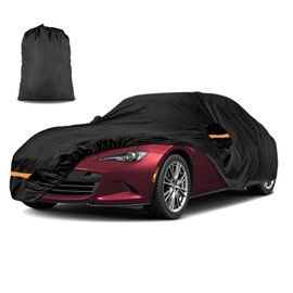INSAUTO Car Cover for Mazda MX-5 Miata 1989-2025 | Heavy Duty Outdoor Full Exterior Cover | Sun, Rain, UV, Dust, and Snow Protection with Door Zipper (Black)