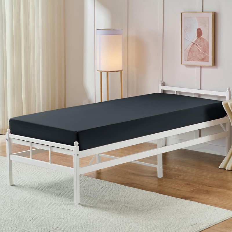 VACVELT Cot Fitted Sheet, 31 x 75 Inch Charcoal Black