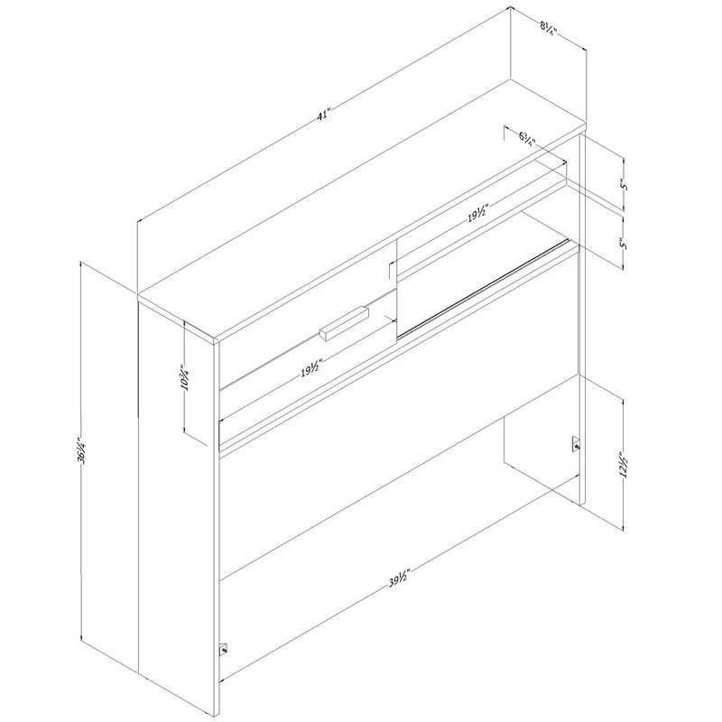 South Shore Noah Bookcase Headboard Bleached Oak, Contemporary