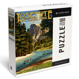 Lantern Press 1000 Piece Jigsaw Puzzle, Yosemite National Park, California, Merced River Rafting
