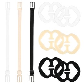 YYCLIPY 9 Pcs Bra Strap Clips,Racer Back Bra Clip,Elastic Bra Straps,Holder Bra Clips,Soft And Comfortable Elastic Fits All Cup Sizes,Non-Slip,Adjustable and Concealing(Black+White+Nude)