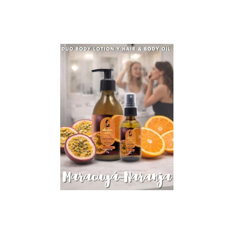 Oleum Vitae Kit Dúo Citrus Passion Maracuyá Naranja Crema Corporal
