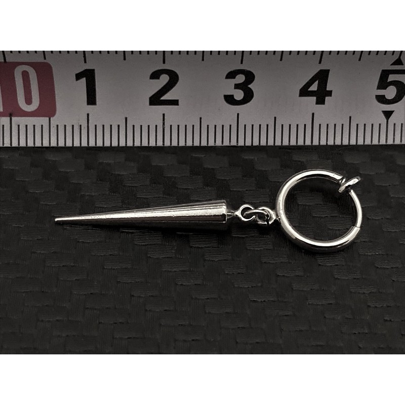 Akusetia Simple Spring Ring Earrings, Men's, Women's, Fake Earrings, Long