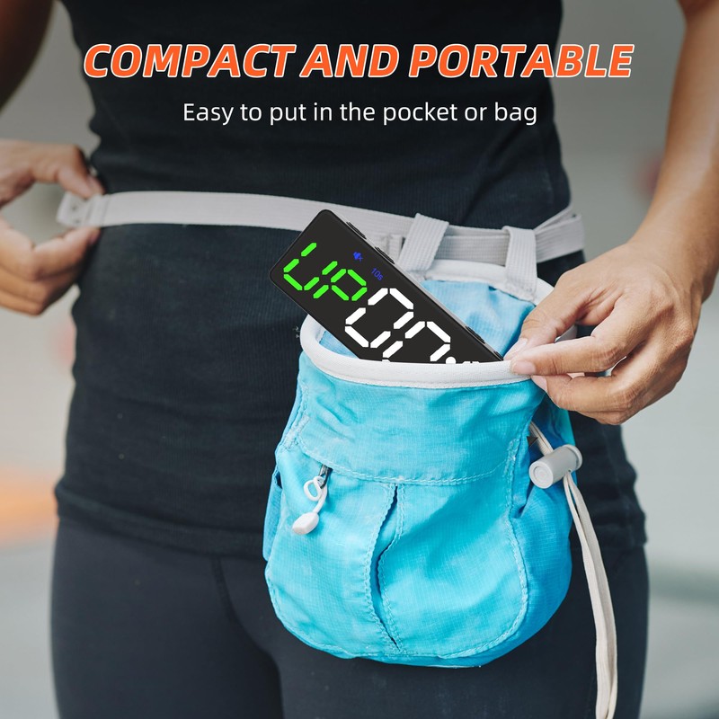 Mini Portable Gym Timer Clock, Large LED Digital Display Screen,