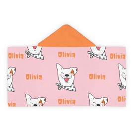 Infinite Pack Dog Toddler Pink Towels for Girls, Pink Dog Kids Bath Towels, Dog Kids Beach Towels, Hooded Towels for Toddlers (Dog Pink)