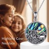 MONGAS Highland Cow Necklace Sterling Silver Highland Cow Pendant Cattle