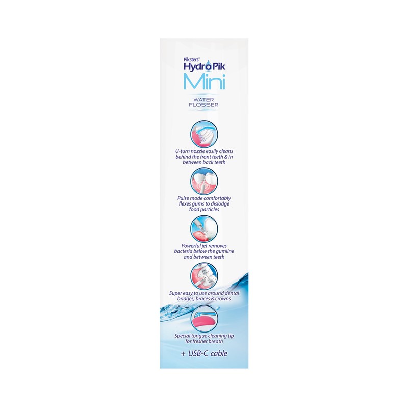 Piksters HydroPik Mini Water Flosser for Travel – Portable Cordless