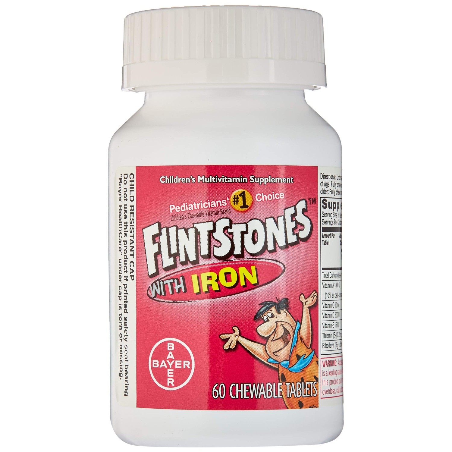 Flintstone Vit W/Iro Size 60s Flintstones Childrens Multivitamin