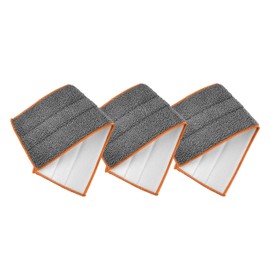 Superio Microfiber Mop Pads, Refill Miracle Mop, Microfiber Mop Replacement Head with Velcro, 16 Inch Mop Refill for Flat, Spray Mop Set -3 Pack- Grey