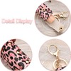 Leopard Print Lipstick Keychain Holder for Women Lip Gloss Case