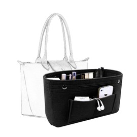 Purse Organizer Insert, Felt wallet storage Organizer, Handbag Divider, Tote Insert, Bag Accessories, Compatible with Tote, Handbags (Black, Medium)