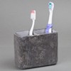 74814 Charcoal Marble Stone Rectangular Toothbrush, Paste Holder Organizer, 5-1/2"