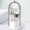 QIYVLOS Toothbrush Holders with Sliding Lid, Rotating 3 Slots Bathroom