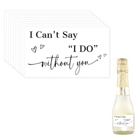 BOXOB 10 Mini-Champagner-Etiketten für Brautjungfern-Anträge, schwarz I Can't Say I Do Without You Aufkleber Brautjungfern-Antrag-Aufkleber für Brautparty-Zubehör