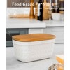 Nucookery Ceramic Butter Dish, Embossed Butter Keeper with Wood Lid