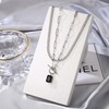 Silver Layered Necklaces for Women, 14K White Gold Plated Layering