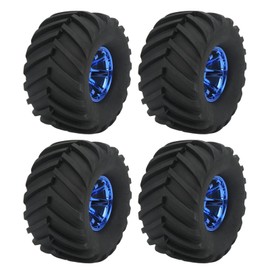 KIMISS 4 Pcs 1/10 Scale Monster Truck Tire RC Car Rubber Wheel Fits Red Cat Volcano, Traxxas Stampede, etc