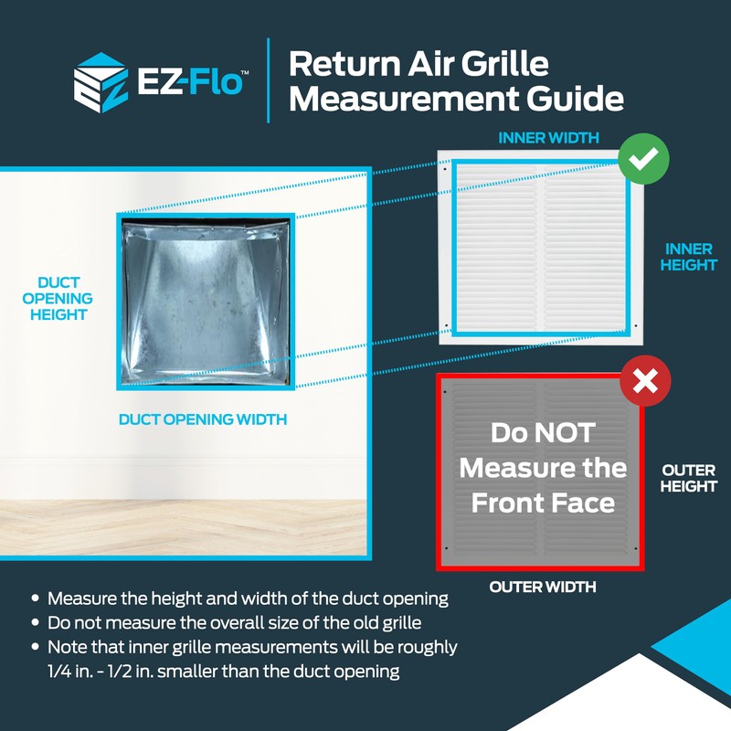 EZ-FLO 61627 Return Air Grille, white