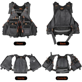 Outdoor Breathable Padded Fishing Life Vest Superior 209lb Bearing Life Safety Jacket Swimming Sailing Waistcoat Utility Vest Floatation Floating Device