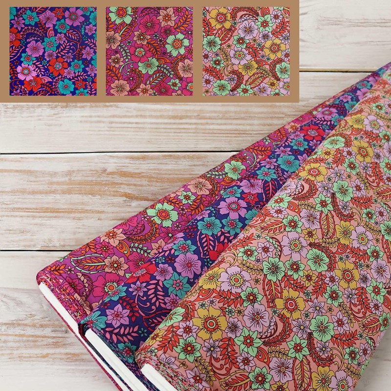 Baumwoll-Stoff Blumen ab 1m x 148 cm Popeline Stoff Sommerstoff