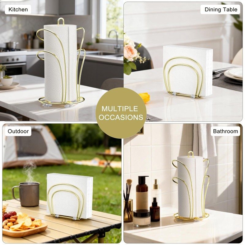 SZQINJI Paper Towel Roll Holder Countertop & Napkin Holder Set,