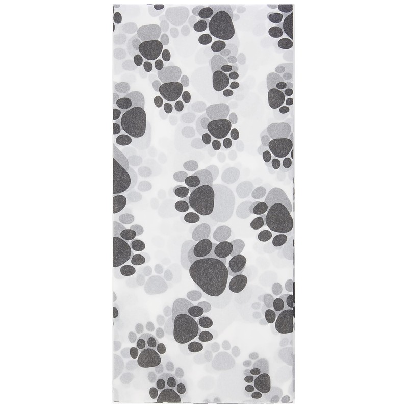 SatinWrap Luxury Printed Tissue Wrapping Paper Puppy Paws 5 Sheet