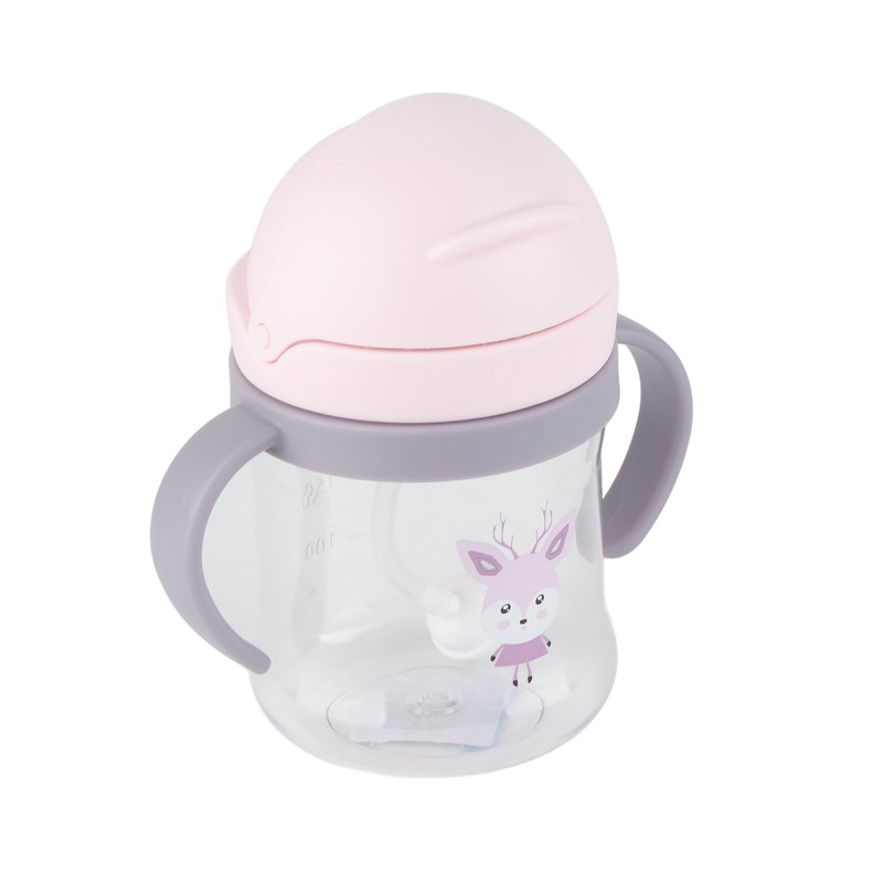 250ml Straw Cup Leak Proof Soft Spout Lovely Pattern Easy