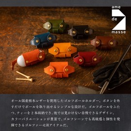 Am De Mas GC-039 Golf Ball Holder, 2 Pieces, Tee Holder with Clip, Tochigi Leather, Genuine Leather, Made in Japan, alpine green, Japanese