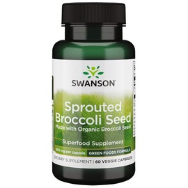 Swanson Made with Organic Sprouted Broccoli Seed 400 Milligrams 60 Veg Capsules (3 Pack)