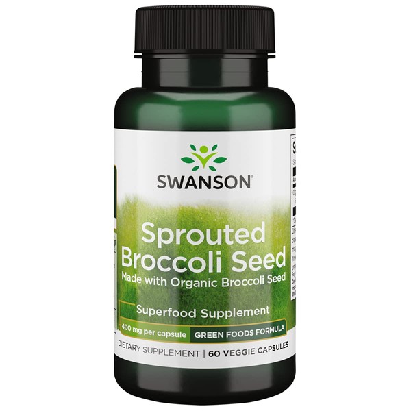 Swanson Made with Organic Sprouted Broccoli Seed 400 Milligrams 60